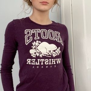 ROOTS- Whistler Canada plum long sleeve